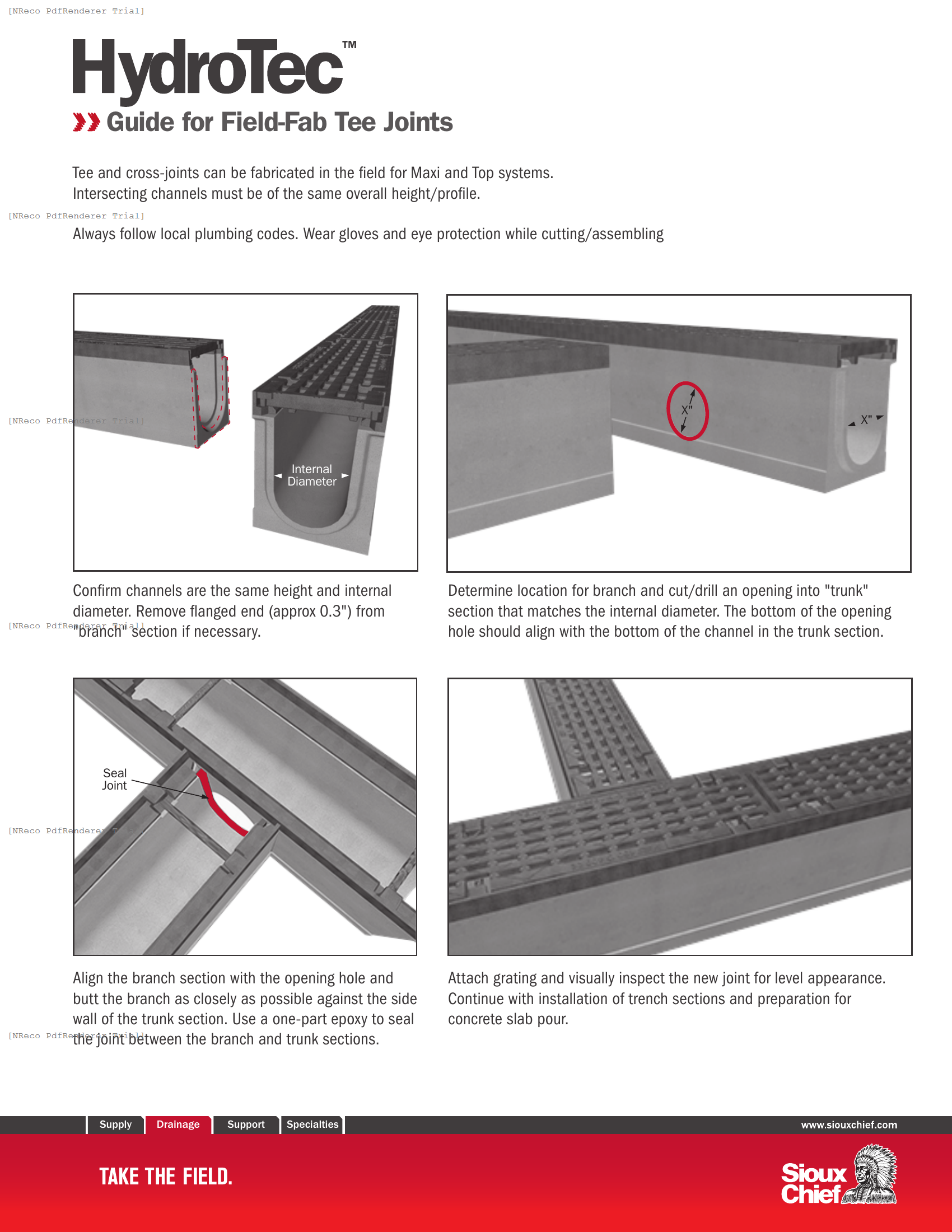 865 SERIES - HYDROTEC - FIELD-FAB TEE JOINTS - INSTALLATION GUIDE.PDF Technical Document